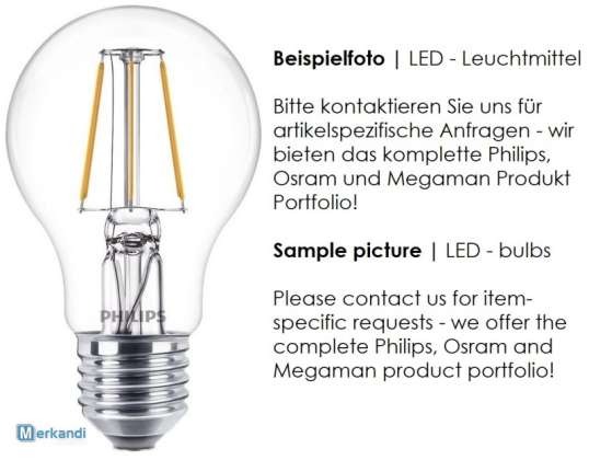 Philips | Osram | Megaman | LED-pærer | E27 E14 GU10 GU5.3