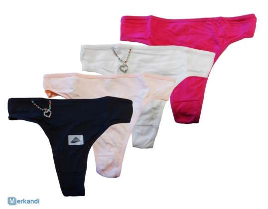 Women&#39;s underwear - Tangas with rhinestones and locks