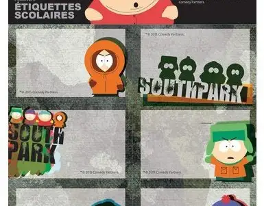 Rótulos escolares South Park