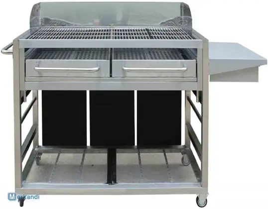 PROFI BBQ Edelstahl Kohlegrill 184X104X94cm Grillwagen 2 Wahl