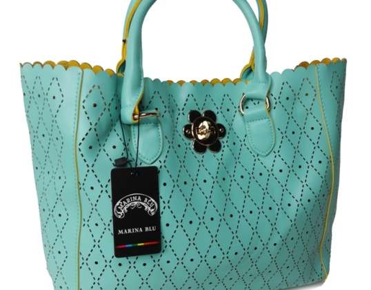 Türkisfarbene Damenhandtasche von &#39;Marina blu&#39;