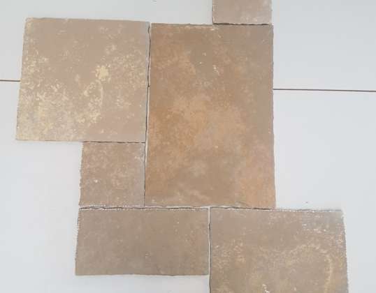 Natural floor stone tiles in roman pattern