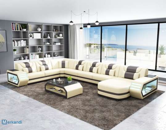 VATAR Modern Home Furniture Luxury Leather Couch Living Room Sofa