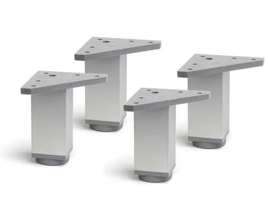 Set of 4 square aluminum adjustable legs