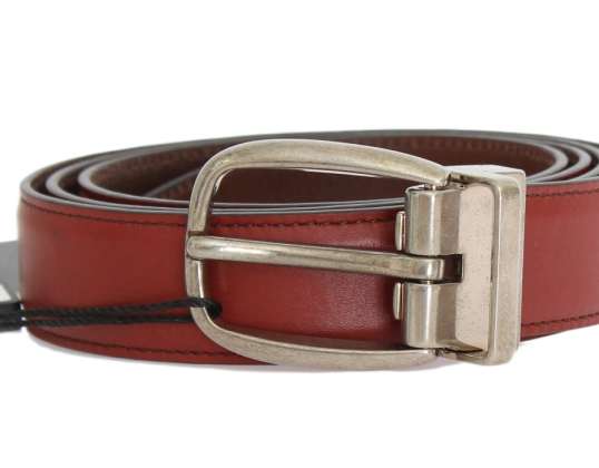 Cinto de fivela de ouro de couro vermelho Dolce & Gabbana