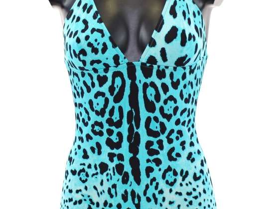 Dolce & Gabbana Blue Leopard Beach Tek Parça Bikini Mayo