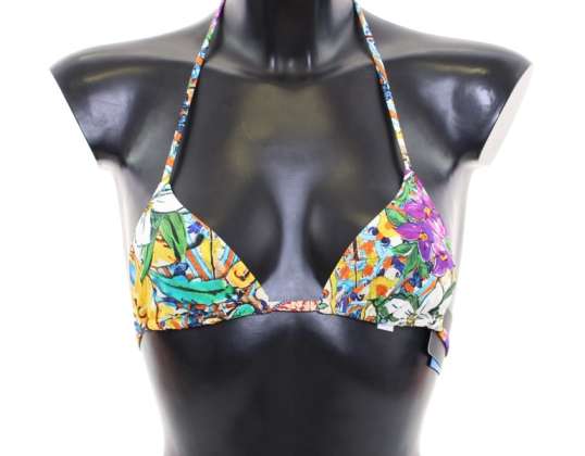 Dolce & Gabbana Multicolor Mosaico Bikini Top Bra Costumi da bagno