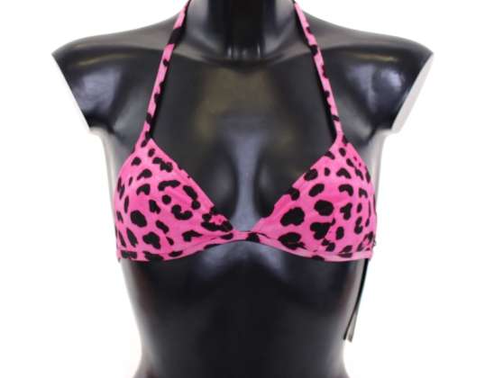 Dolce & Gabbana Pink Leopard Bikini Top Bra Swimwear