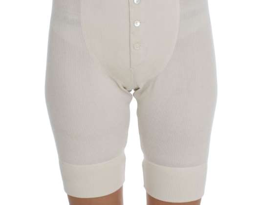 Dolce & Gabbana alb cu nervuri lână lenjerie pantaloni scurți