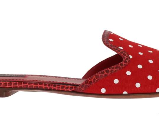 Dolce & Gabbana Sandali bassi in coccodrillo in cotone rosso