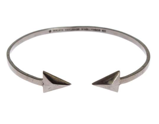 Nialaya Arrow Gray 925 Silver Bangle Armband