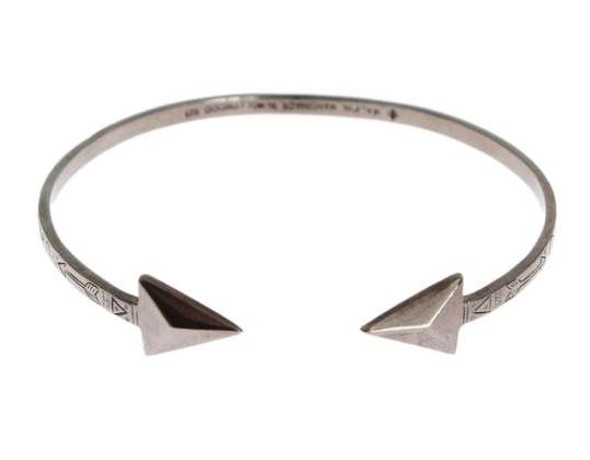 Nialaya Arrow Gray 925 Silver Bangle Armband