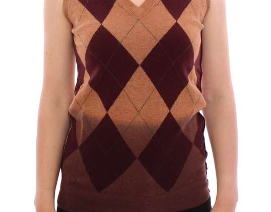 Dolce & Gabbana Brown Lână Blend sleeveless Vest pulover