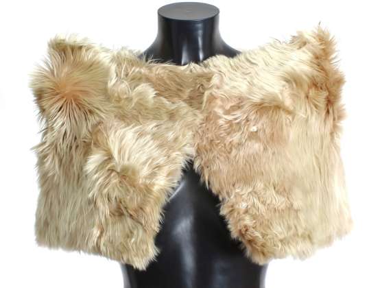 Dolce & Gabbana Beige Alpaca Alpaca Pele Ombro Wrap Scarf Shawl