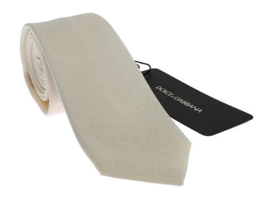 Dolce & Gabbana White Silk Skinny Slim Tie