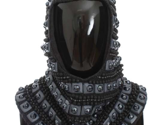 Dolce & Gabbana Grå Kashmir Glaspärla pärla Huva Halsduk Hatt
