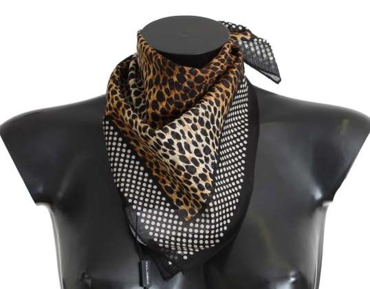 Dolce & Gabbana Brown Leopard Print Bomull Halsduk