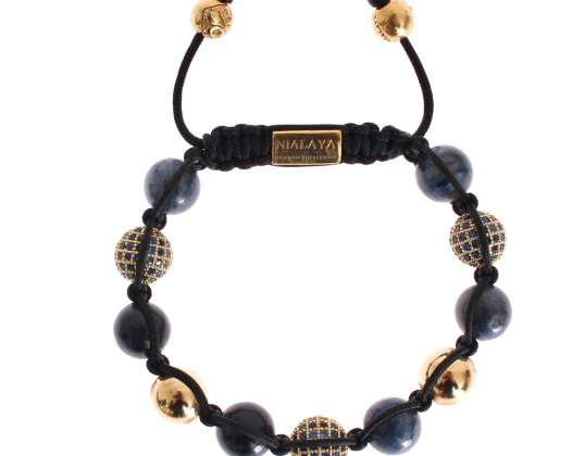 Nialaya Blue CZ Coral Gold 925 Náramek