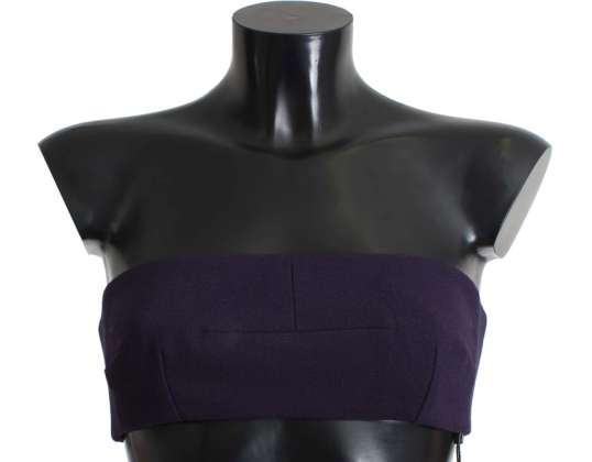 Dolce & Gabbana Purple Wool Silk Crop Top
