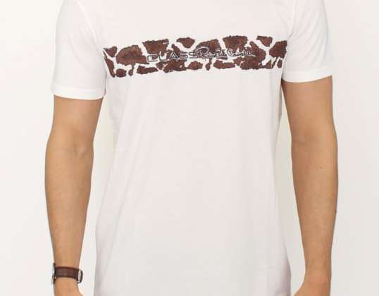 Cavalli White Crewneck памучна тениска