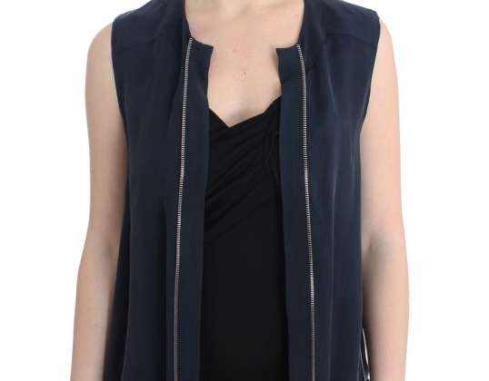 Balmain Blue pikk vest kardigan