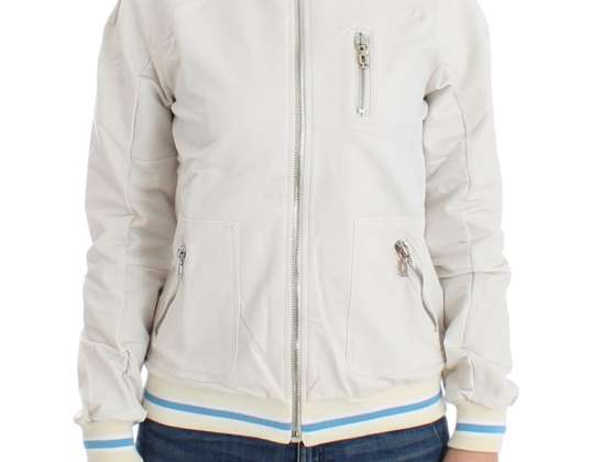 Galliano Hvit Mock Zip Cardigan Sweatshirt Genser