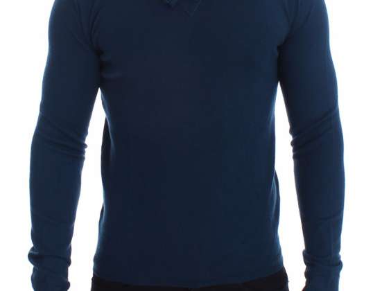 Dolce & Gabbana син кашмир с качулка пуловер пуловер отгоре