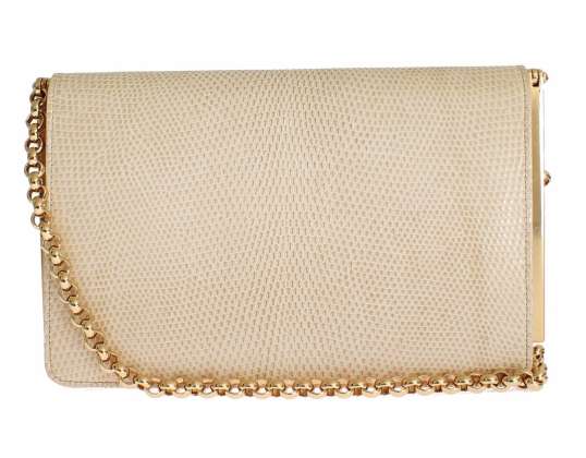 Dolce & Gabbana Sac Beige Varano Lézard Épaule Soirée Pochette