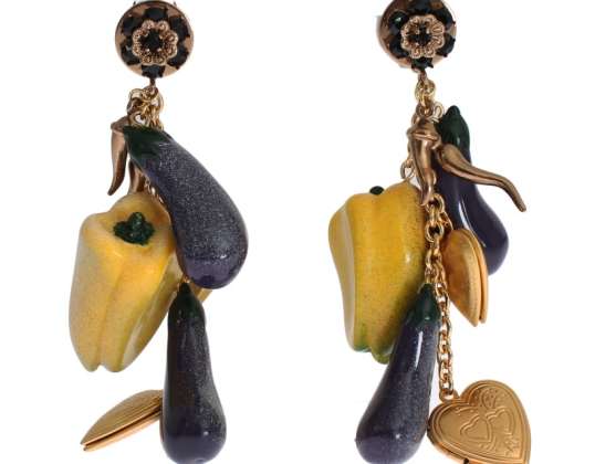 Dolce & Gabbana Pendientes de Caduña y Pimentón de Berenjena de Latón de Oro