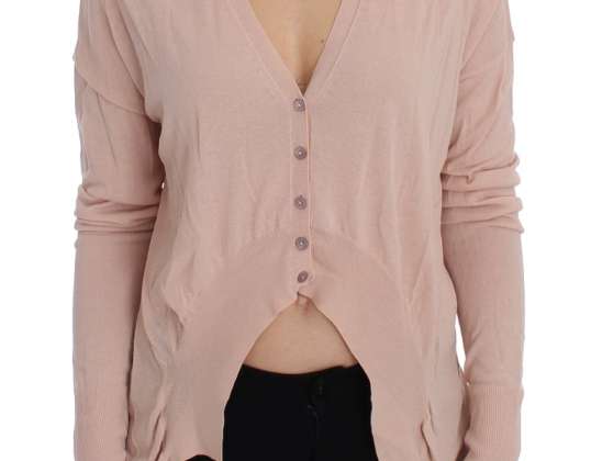 Dolce & Gabbana Light Pink Knit V-gât Cardigan Pulover