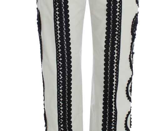 Dolce & Gabbana Black White Torero Stretch Capris Pantalones