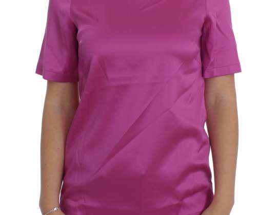 Dolce & Gabbana Ružové hodvábne strečové tričko Top Blúzka