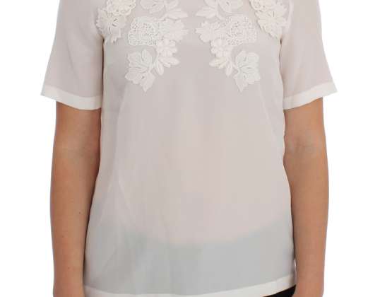 Dolce & Gabbana valge siidist lilleline pitspluus top