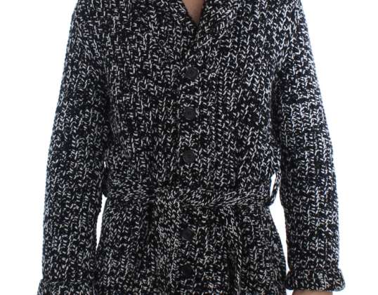 Dolce & Gabbana Schwarz Weiß Kaschmir Strickjacke Strickjacke