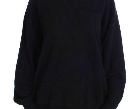 Dolce & Gabbana Black Cashmere Crewneck Pulover Pulover pulover