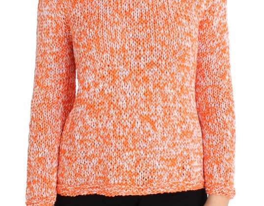 ROOSA MÄLESTUSED Oranž Cotton Blend Kootud pullover kampsun