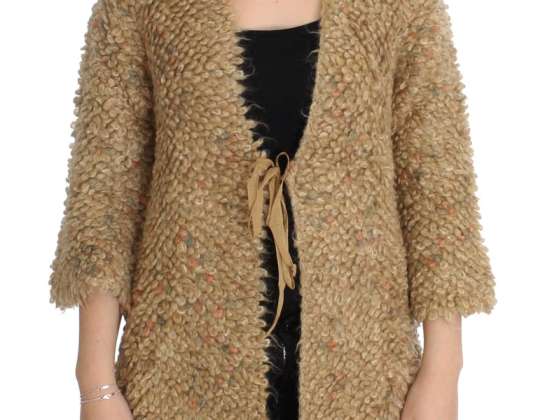 VAALEANPUNAISET MUISTOT Beige Wool Blend Cape Villapaita