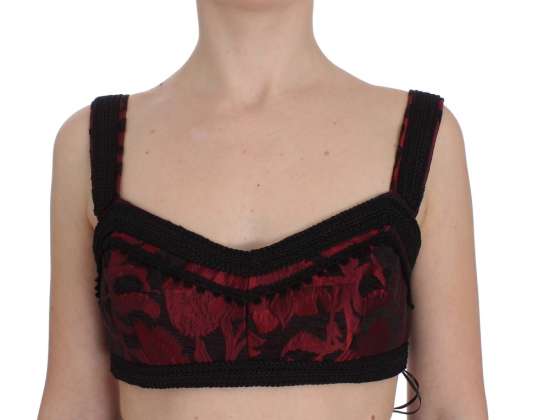 Dolce & Gabbana Röd Svart Torero Bra Crop Top