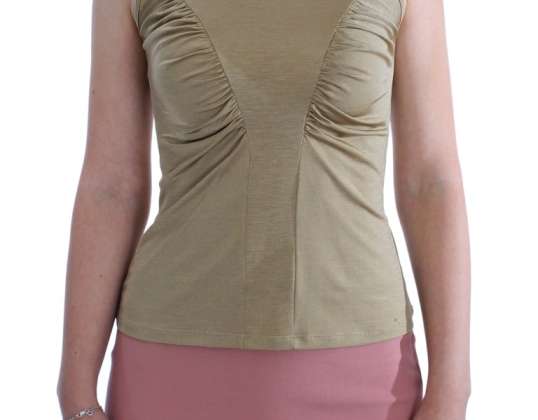 EXTE Gold Nylon Rollkragen-Top Bluse