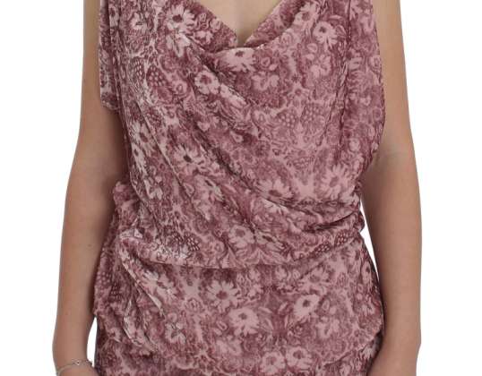 EXTE Pink Blumenprint Viskose Seide Bluse Top