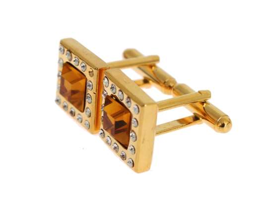 Manžetové knoflíčky Dolce & Gabbana Clear Orange Crystal Gold