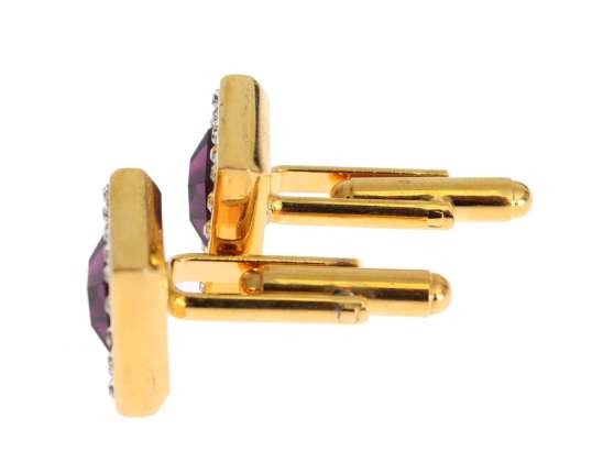 Manžetové knoflíčky Dolce & Gabbana Clear Purple Crystal Gold