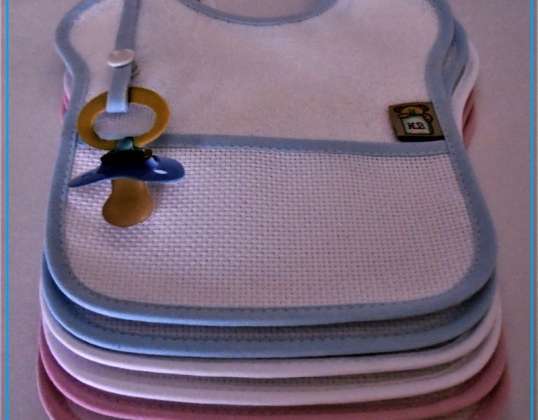 Pack of 6 bibs to embroider the cross stitch.