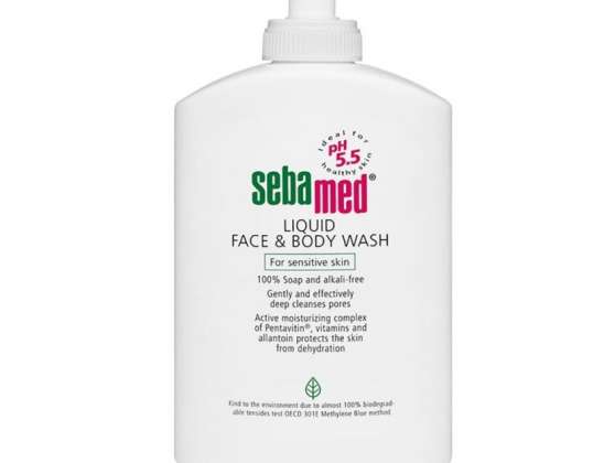 SebaMed šķidrās sejas un ķermeņa mazgāšana 300 ml ar sūkni