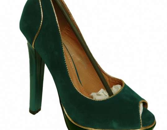&#34;Linea Platino&#34; vert foncé Chaussures à talons hauts