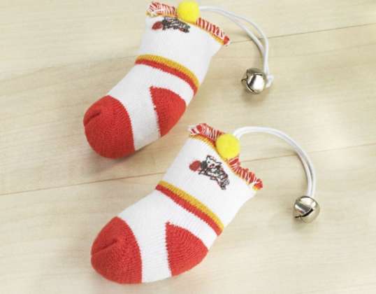 Katzenspielzeug Socken mit Glöckchen 2er