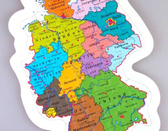 puzzle - mapa z podziałem na landy, mix -Niemcy i Szwajcaria