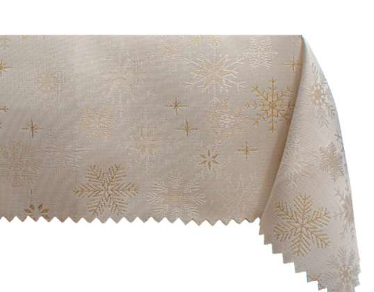 Toalha de mesa de Natal resistente a manchas, estrelas douradas de 160x240cm