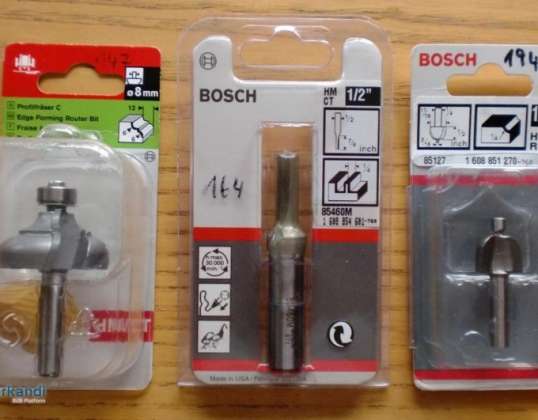 Stock of Bosch drills for wood - 220 different milling tools