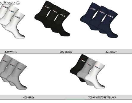 Nytt arrangement: FILA sokker for menn - 3 pakker, forskjellige farger, sett med 48